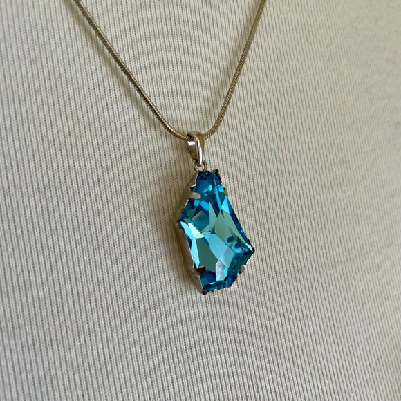 Aquamarine Asymmetrical Necklace - Picture 1 of 4